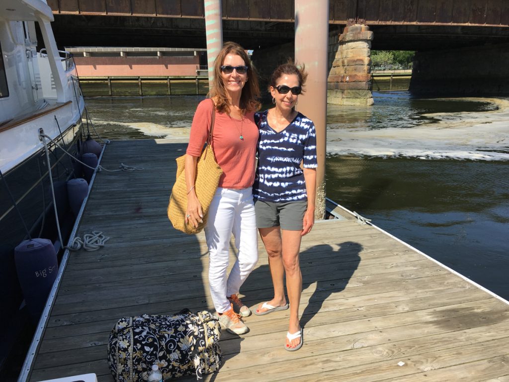 Nance and Cath on the dock