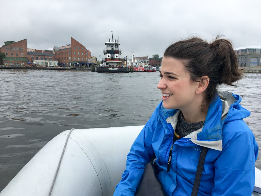 Touring the harbor by dinghy